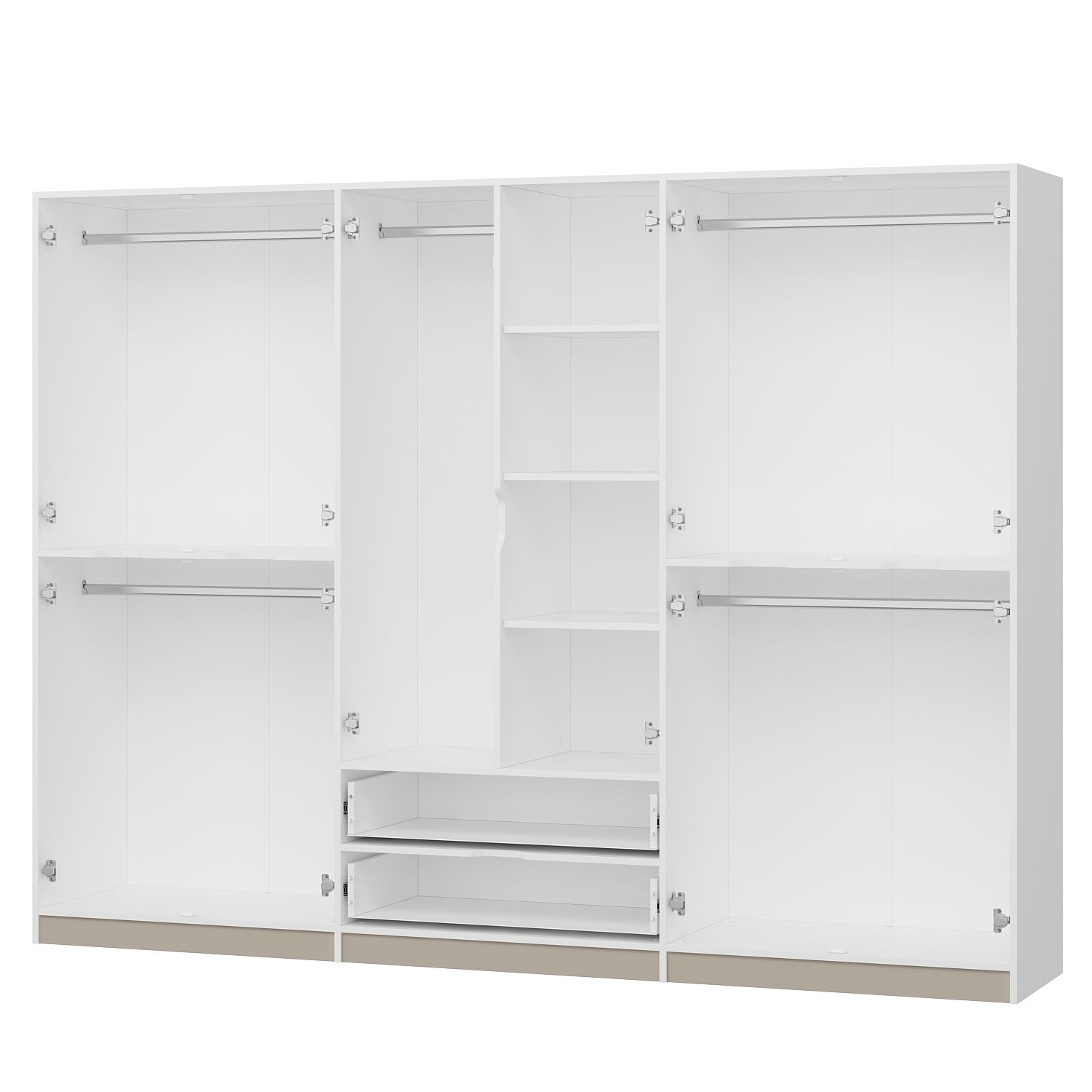 Elina 6 Kapaklı Dolap - Beyaz/Kumtaşı