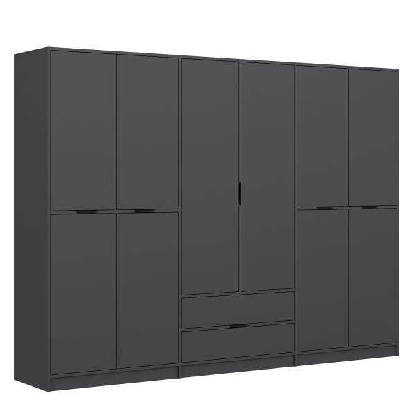 Elina 6 Kapaklı Dolap - Antrasit/Antrasit
