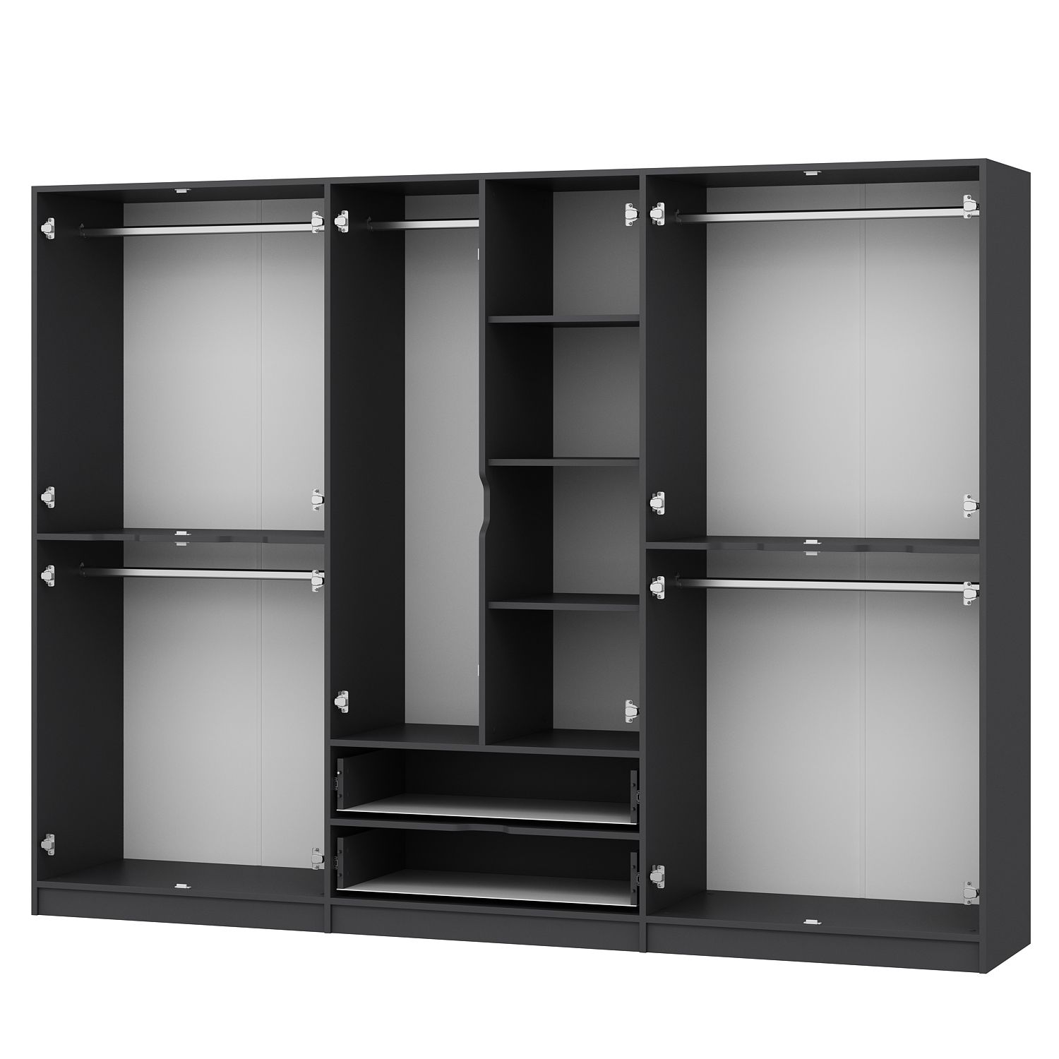 Elina 6 Kapaklı Dolap - Antrasit/Antrasit