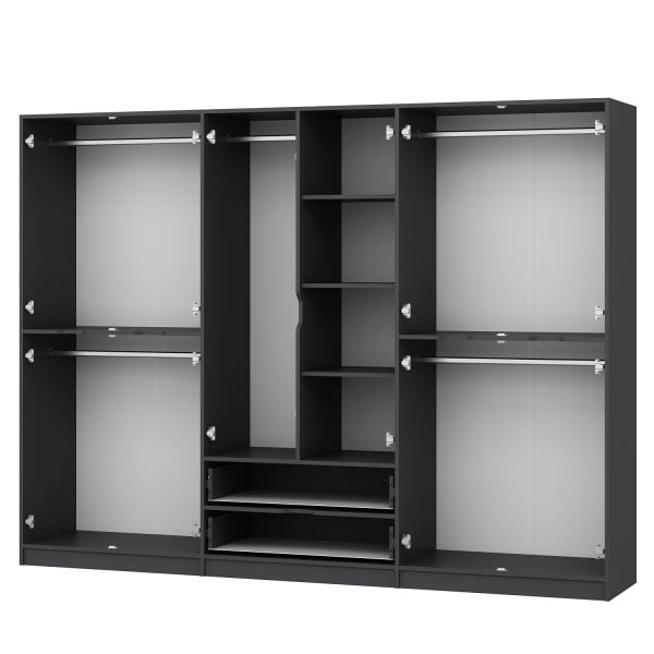 Elina 6 Kapaklı Dolap - Antrasit/Antrasit