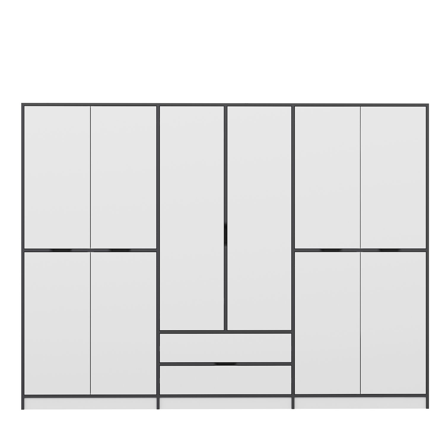 Elina 6 Kapaklı Dolap - Antrasit/Beyaz