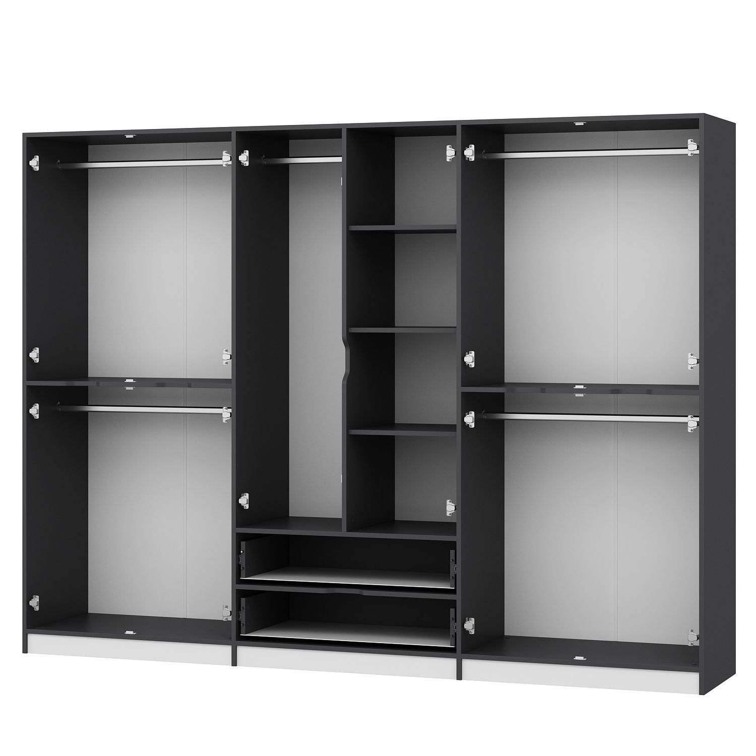 Elina 6 Kapaklı Dolap - Antrasit/Beyaz