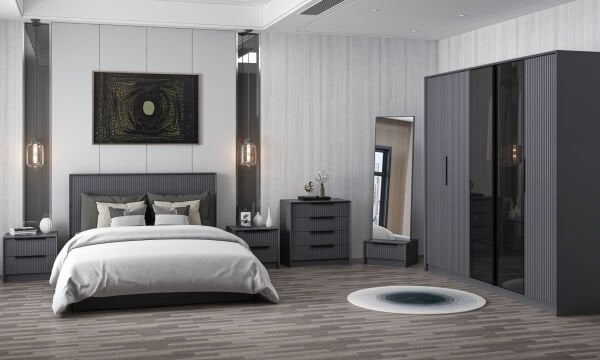 Kale Luxe Yatak Odası Takımı - Antrasit Set 3