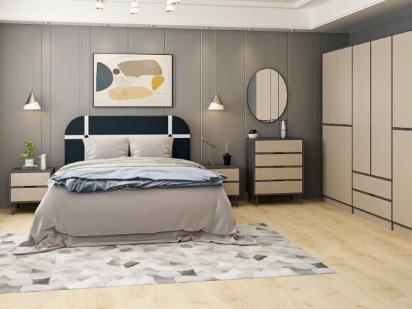 Elina Yatak Odası Takımı - Antrasit/Kumtaşı