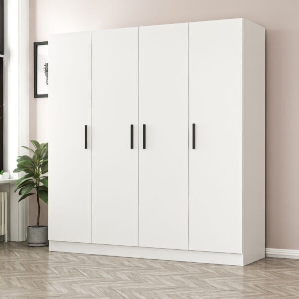 Minar Maja 4 Kapaklı Gardrop - Beyaz