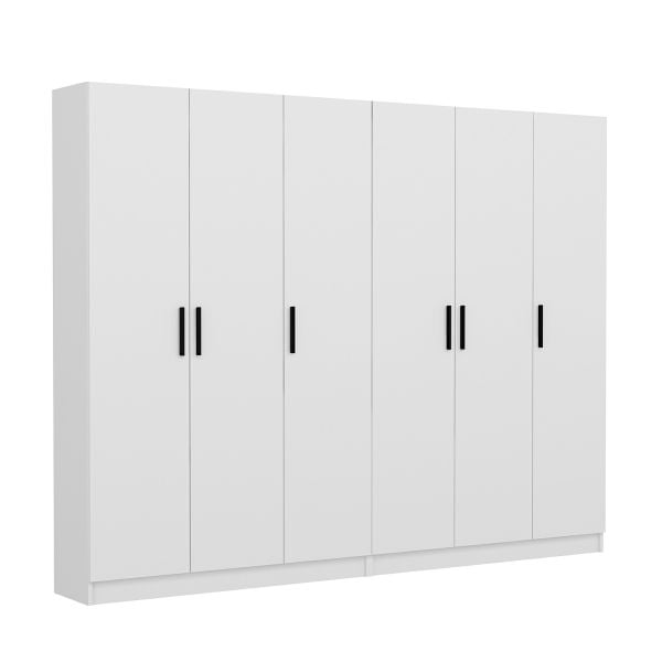 Minar Kale 210 Cm 6 Kapaklı 2B Raf Portmanto Beyaz