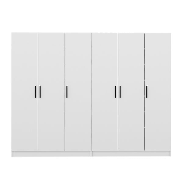 Minar Kale 210 Cm 6 Kapaklı 2B Raf Portmanto Beyaz