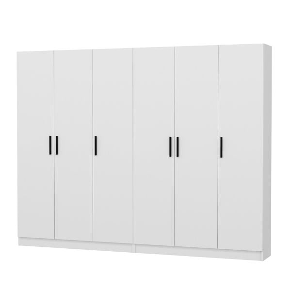 Minar Kale 210 Cm 6 Kapaklı 2B Raf Portmanto Beyaz