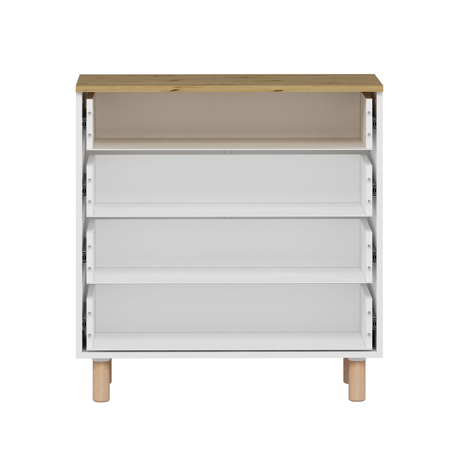 Lotus Bohem Tarz Şifonyer 4 Çekmece - Artisan/Beyaz