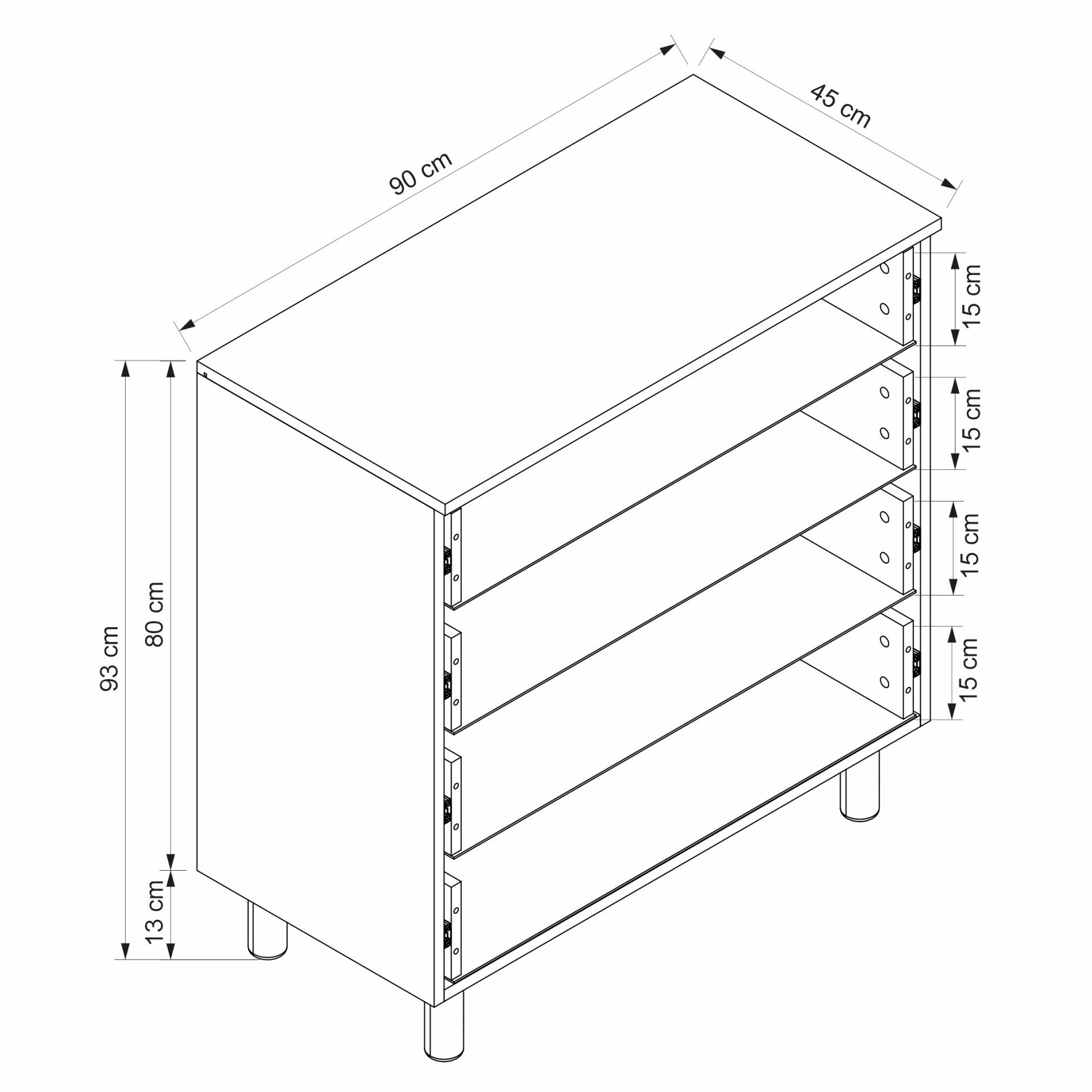 Lotus Bohem Tarz Şifonyer 4 Çekmece - Artisan/Beyaz