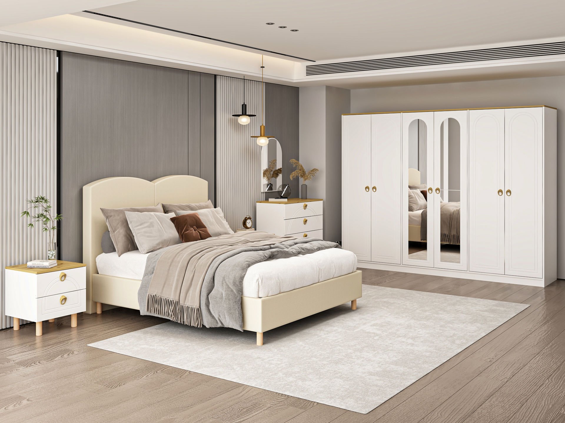 Lotus Bohem Tarz Yatak Odası Takımı - Artisan/Beyaz