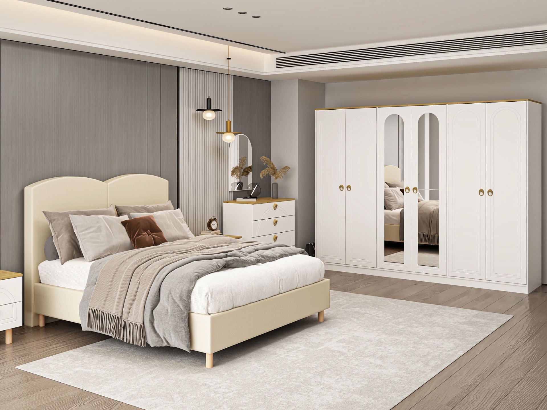 Lotus Bohem Tarz Yatak Odası Takımı - Artisan/Beyaz