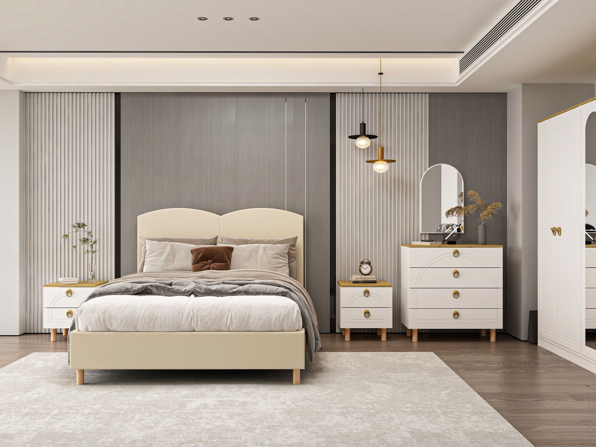 Lotus Bohem Tarz Yatak Odası Takımı - Artisan/Beyaz