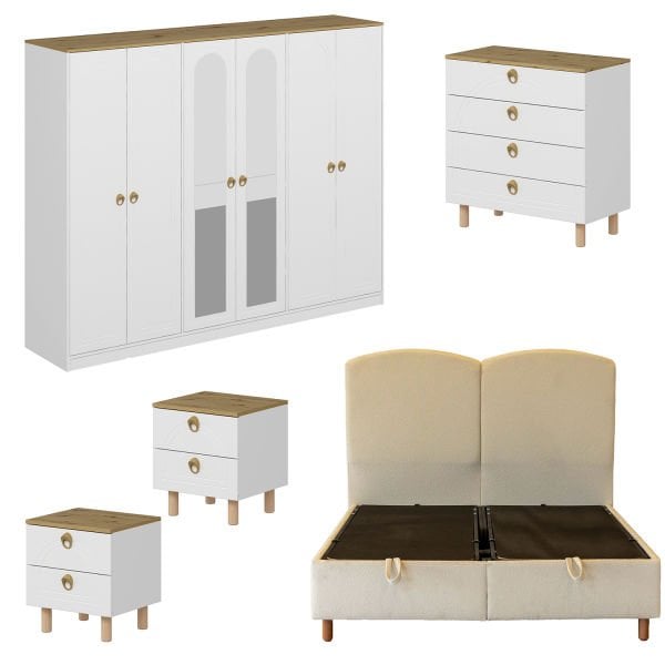 Lotus Bohem Tarz Yatak Odası Takımı - Artisan/Beyaz