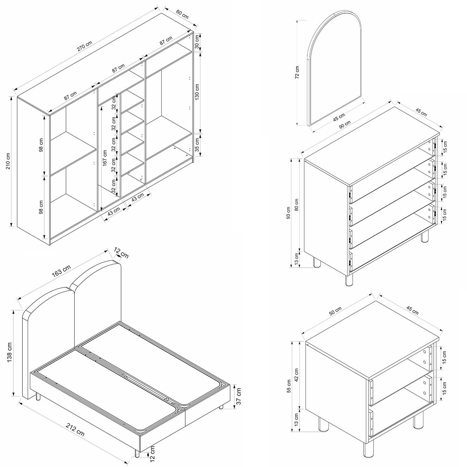 Lotus Bohem Tarz Yatak Odası Takımı - Artisan/Beyaz