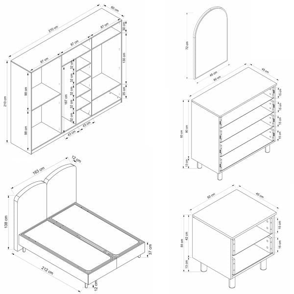 Lotus Bohem Tarz Yatak Odası Takımı - Artisan/Beyaz