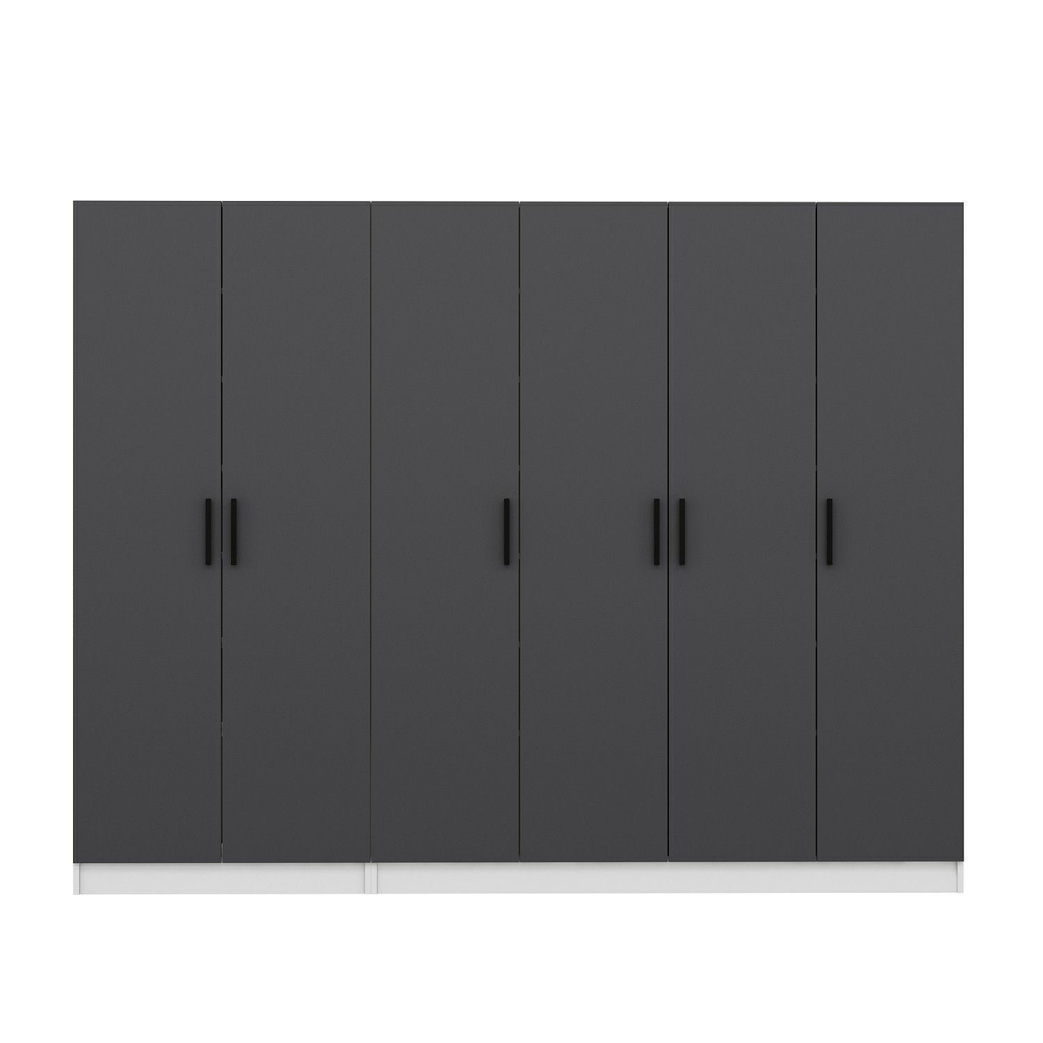 Minar Kale 210 Cm 6 Kapaklı 4B Raf Portmanto Beyaz Antrasit