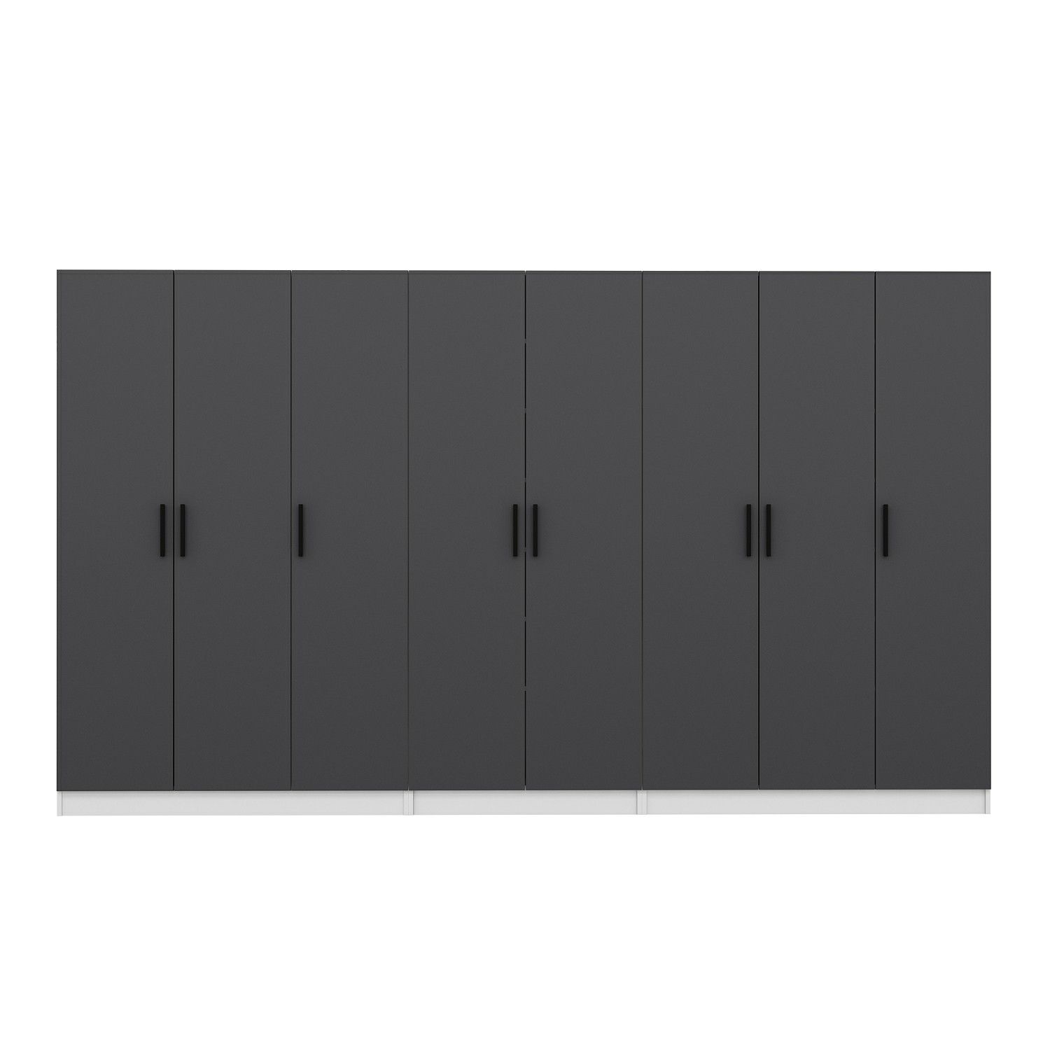 Minar Kale 210 Cm 8 Kapaklı 4B Raf Portmanto Beyaz Antrasit