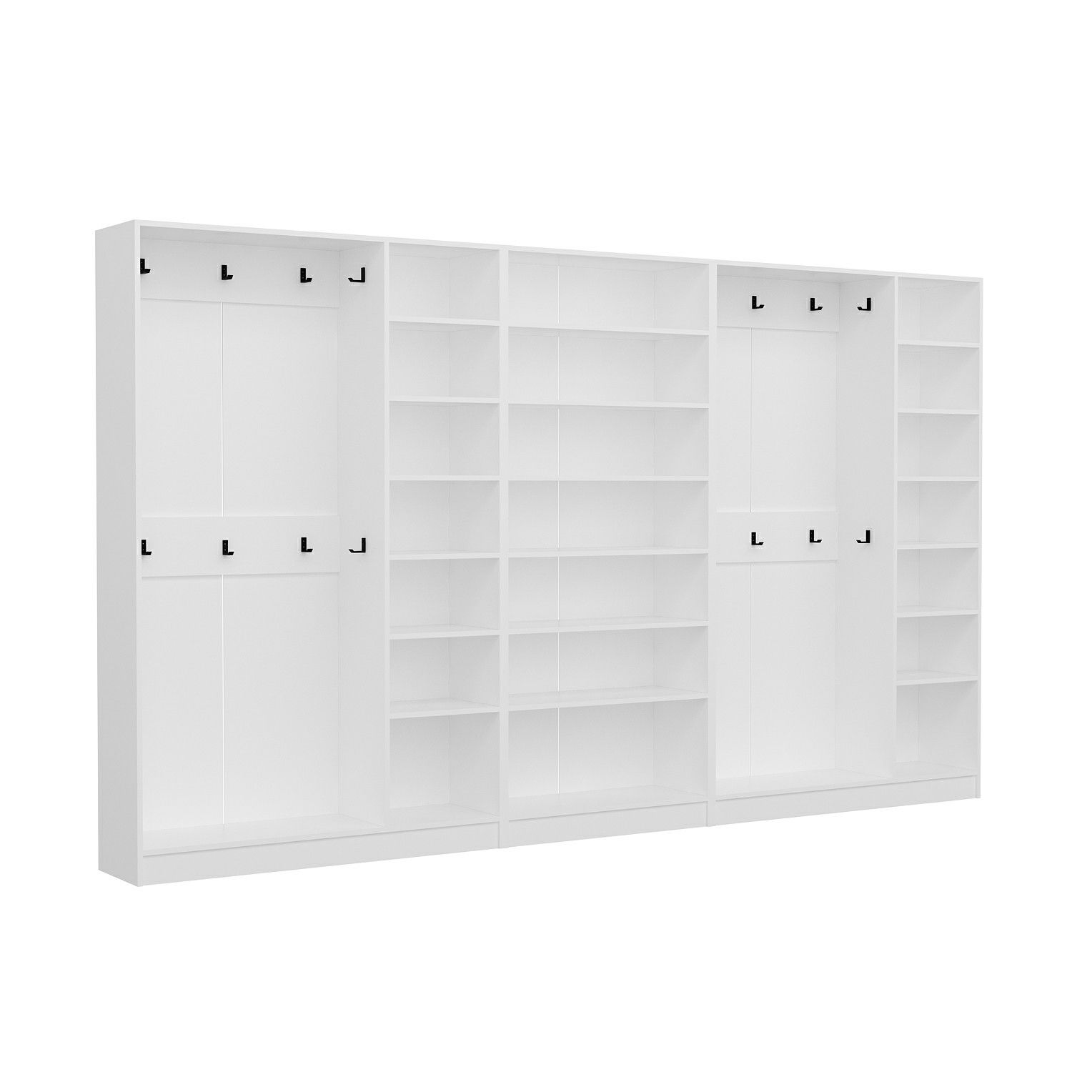 Minar Kale 210 Cm 8 Kapaklı 4B Raf Portmanto Beyaz Antrasit