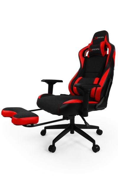 XPrime Over Pro. Oyuncu Koltuğu Hybrid Kumaş 4D Kolçak Ayak Uzatmalı Kırmızı