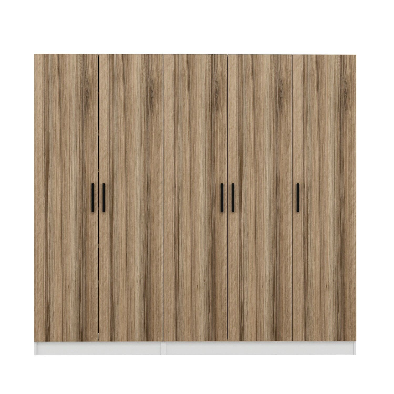 Minar Kale 210 Cm 5 Kapaklı 3B Raf Portmanto Beyaz Dore