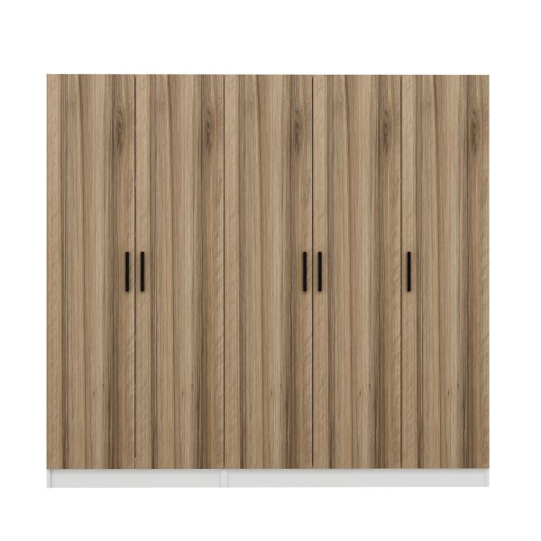 Minar Kale 210 Cm 5 Kapaklı 3B Raf Portmanto Beyaz Dore