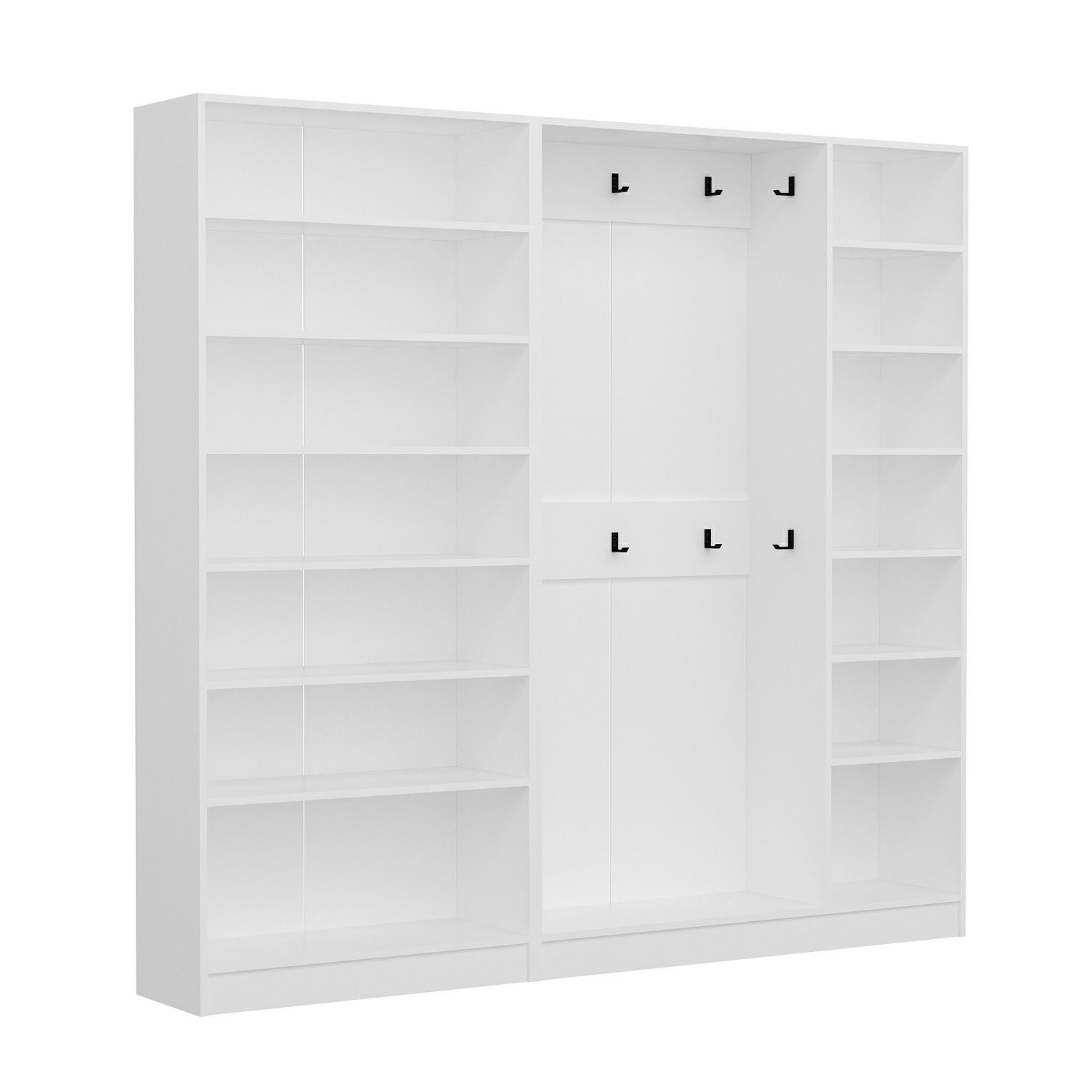 Minar Kale 210 Cm 5 Kapaklı 3B Raf Portmanto Beyaz Dore