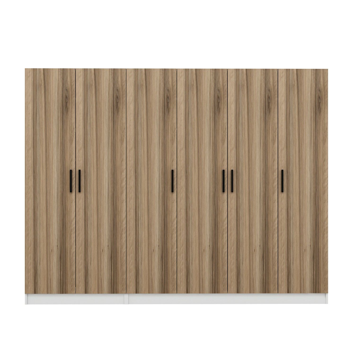 Minar Kale 210 Cm 6 Kapaklı 4B Raf Portmanto Beyaz Dore