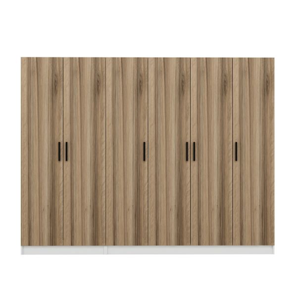 Minar Kale 210 Cm 6 Kapaklı 4B Raf Portmanto Beyaz Dore