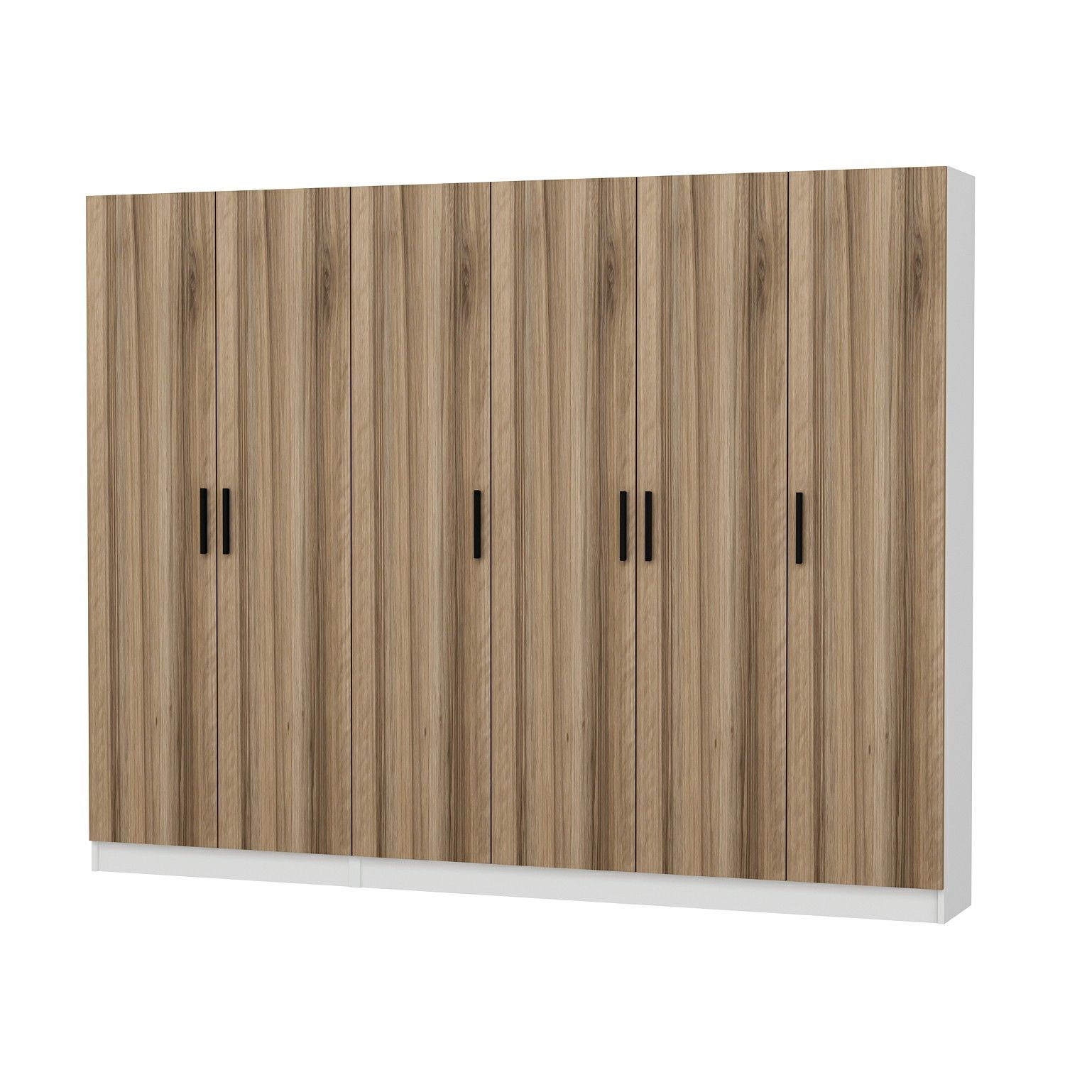 Minar Kale 210 Cm 6 Kapaklı 4B Raf Portmanto Beyaz Dore