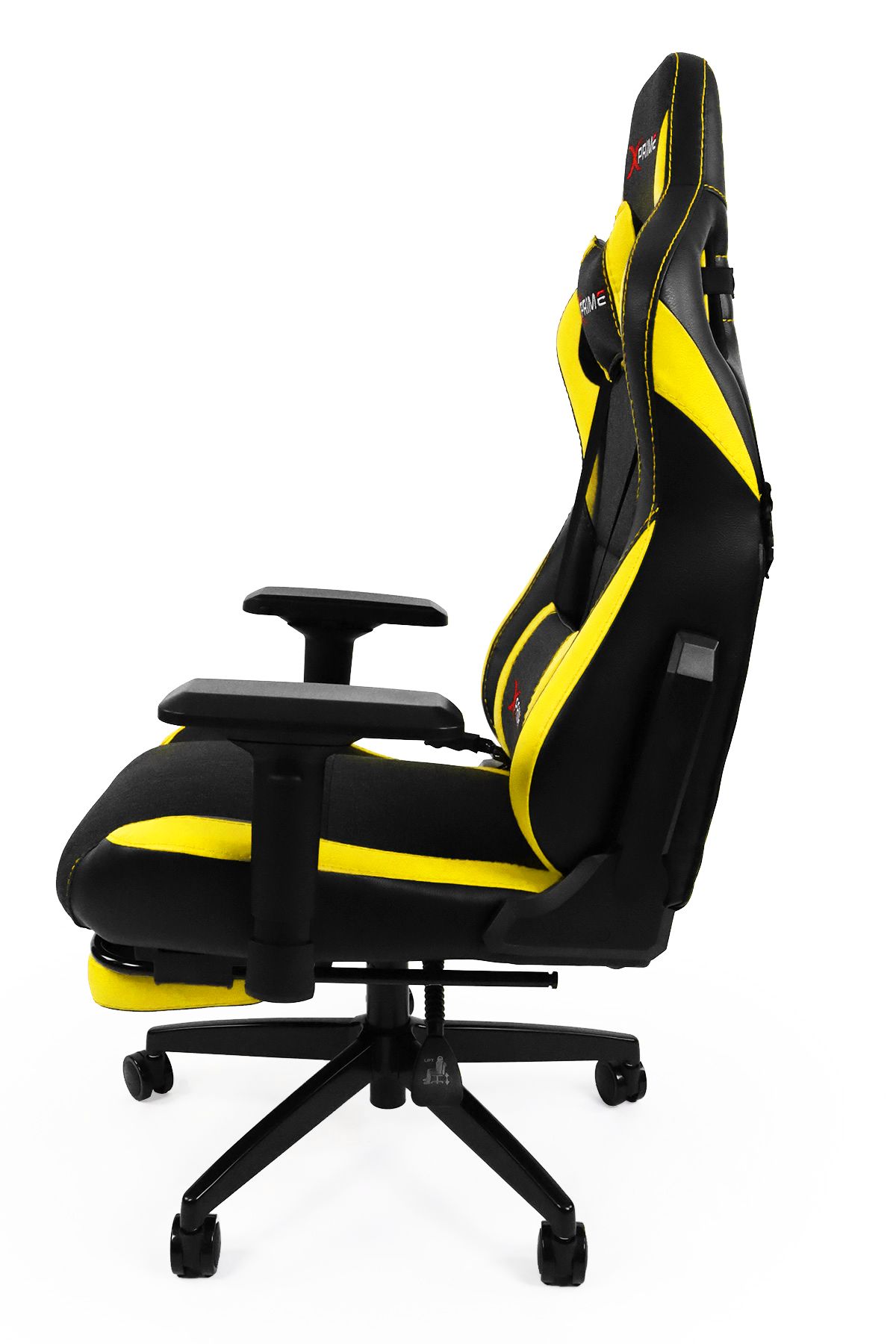 XPrime Over Pro. Oyuncu Koltuğu Hybrid Kumaş 4D Kolçak Ayak Uzatmalı Sarı