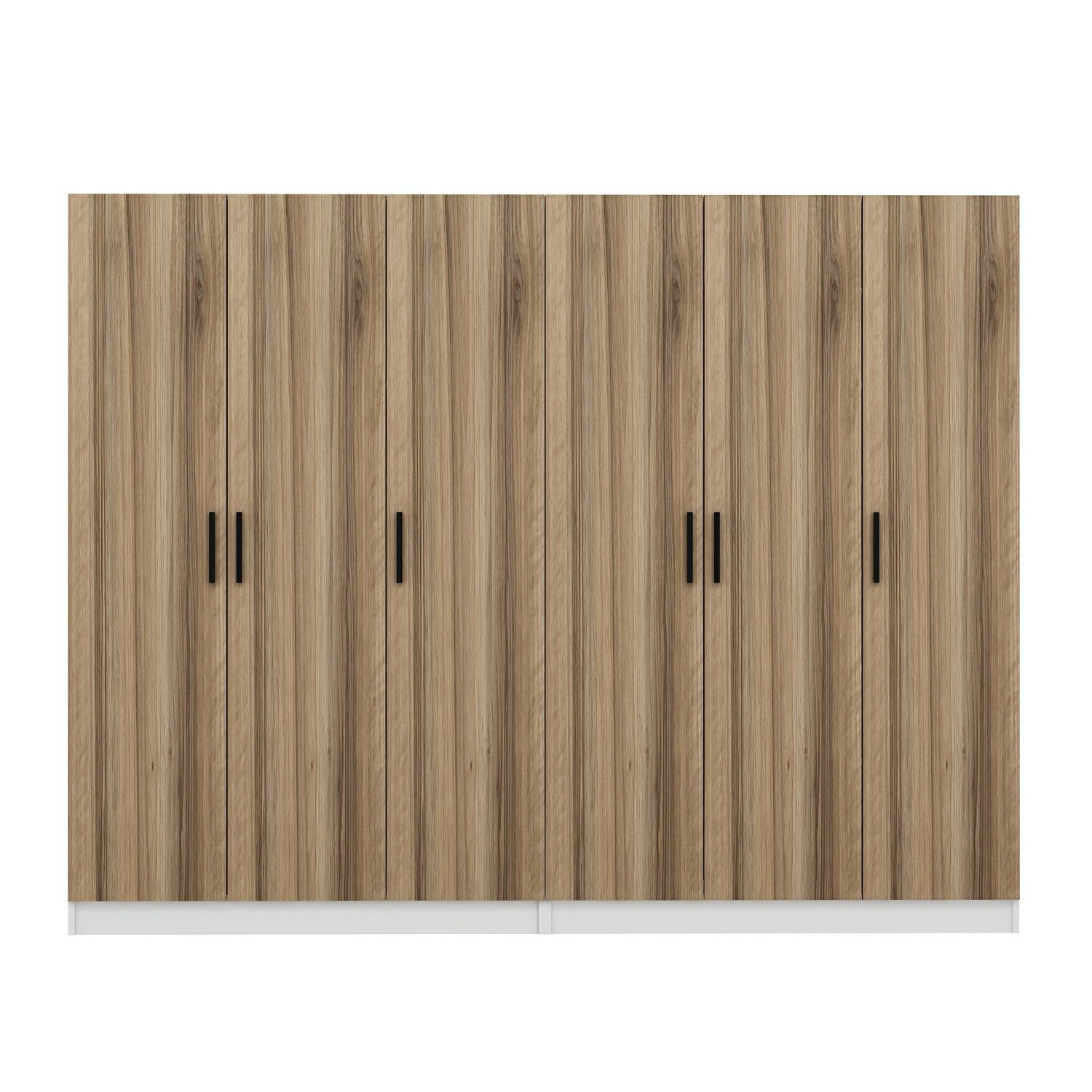 Minar Kale 210 Cm 6 Kapaklı 2B Raf Portmanto Beyaz Dore