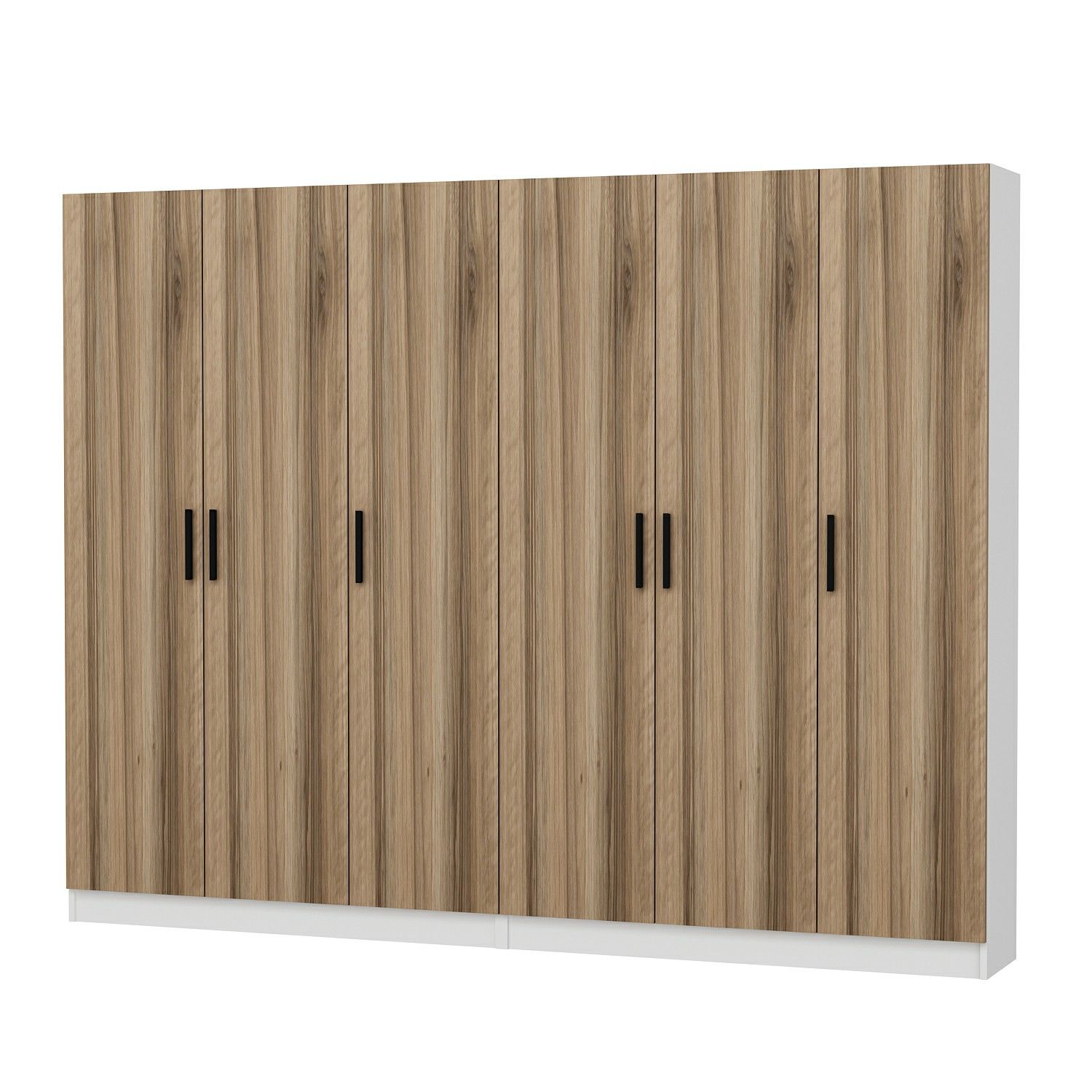 Minar Kale 210 Cm 6 Kapaklı 2B Raf Portmanto Beyaz Dore