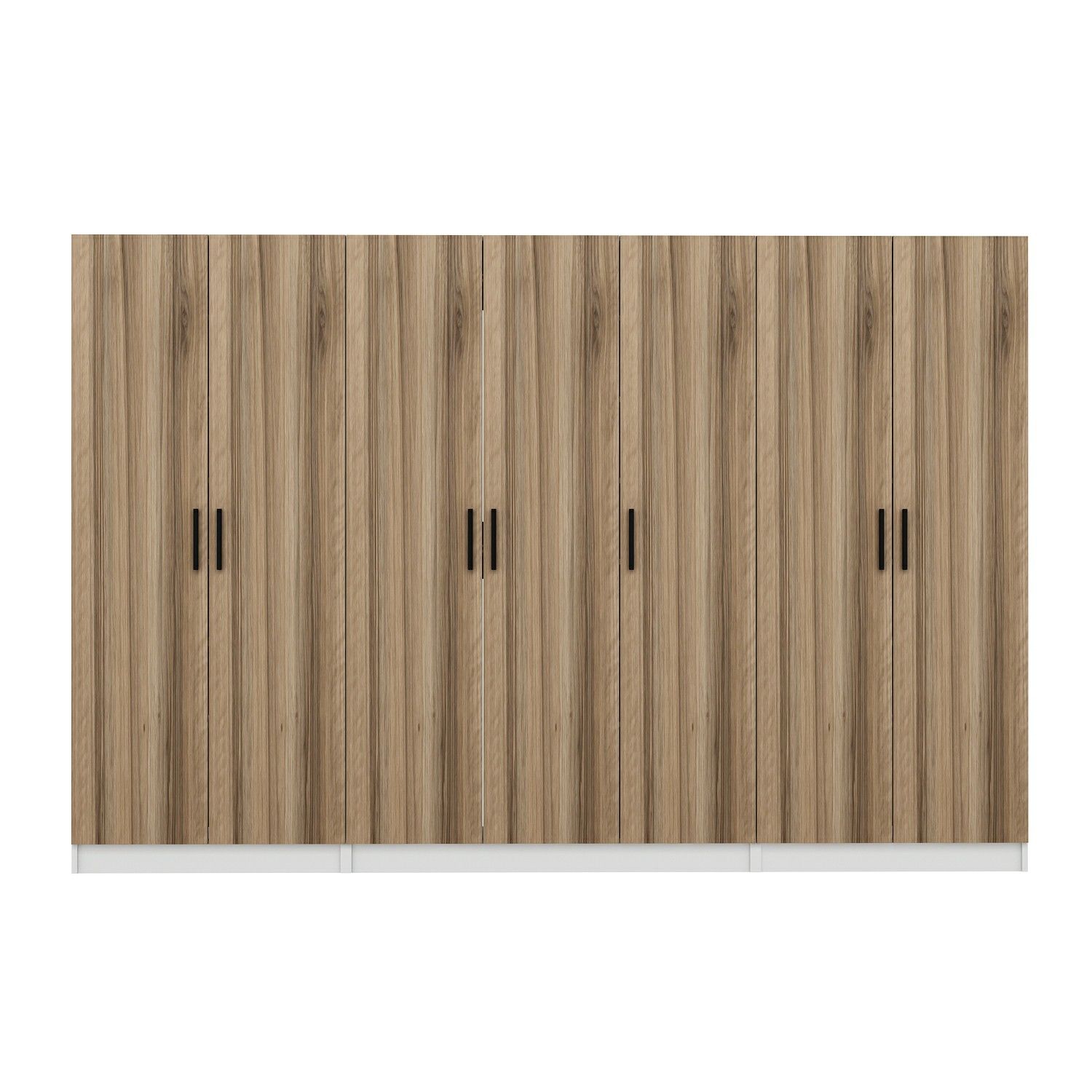 Minar Kale 210 Cm 7 Kapaklı 5B Raf Portmanto Beyaz Dore