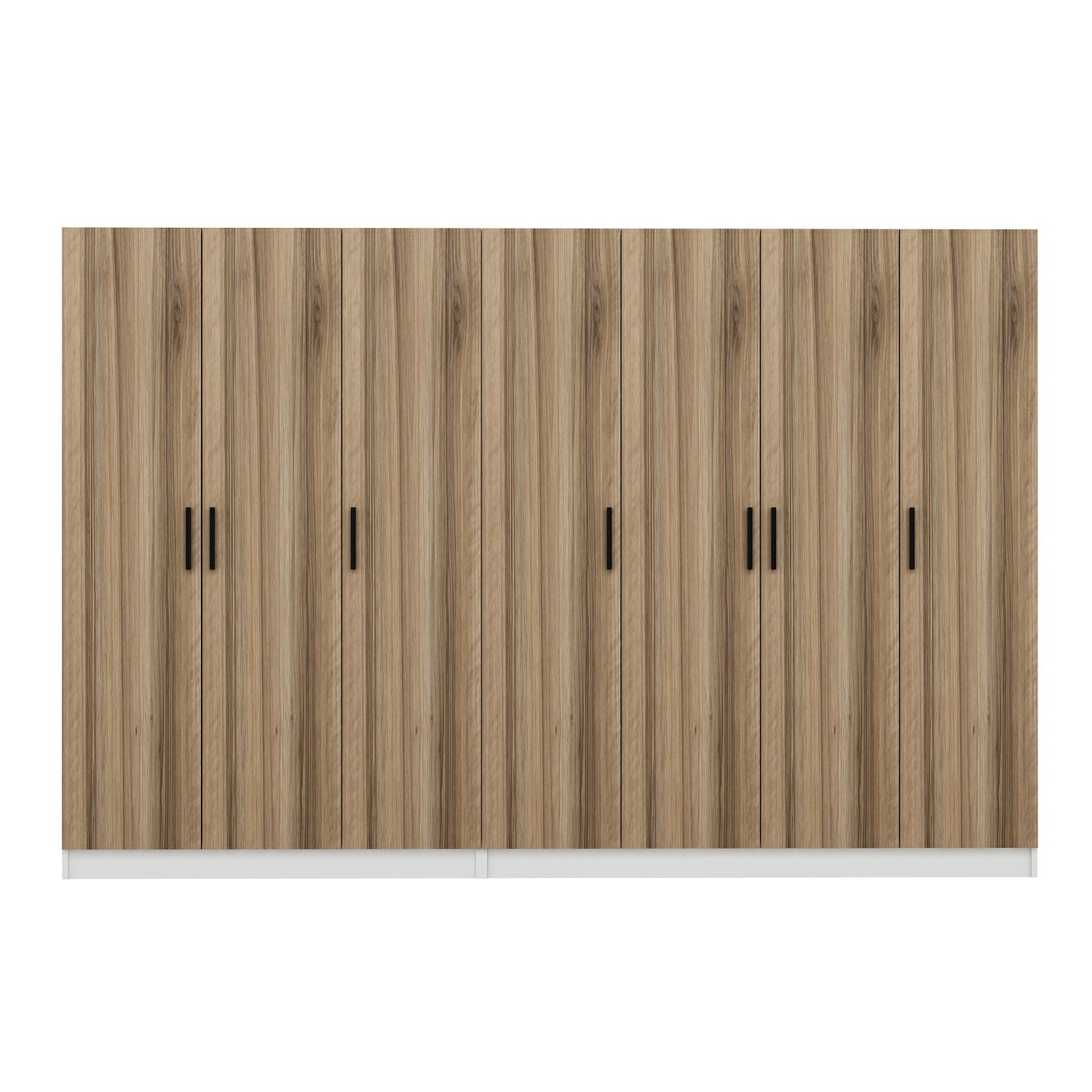 Minar Kale 210 Cm 7 Kapaklı 3B Raf Portmanto Beyaz Dore