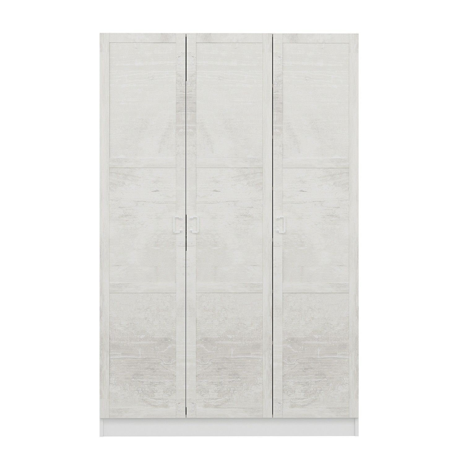 Minar Kale 210 Cm 3 Kapaklı 1B Raf Portmanto Beyaz Eskitme Beyaz