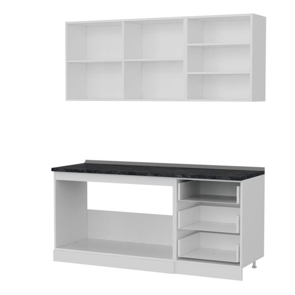 Minar 180 Cm Mutfak Dolabı Beyaz Antrasit 180-A1