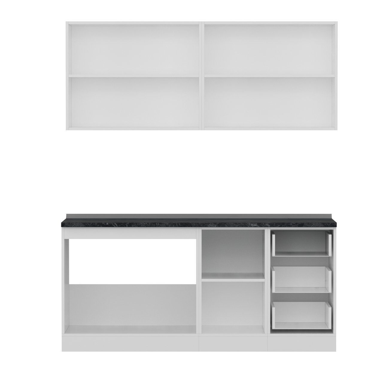 Minar 180 Cm Mutfak Dolabı Beyaz Antrasit 180-A2