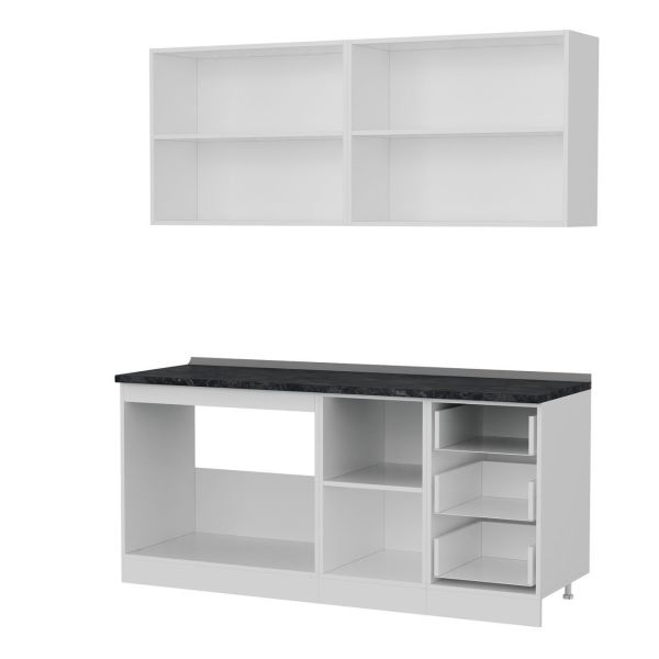 Minar 180 Cm Mutfak Dolabı Beyaz Antrasit 180-A2