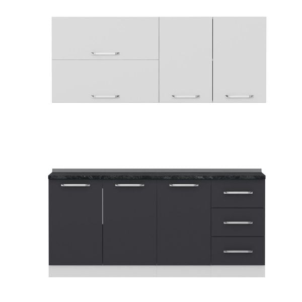 Minar 180 Cm Mutfak Dolabı Beyaz Antrasit 180-A2