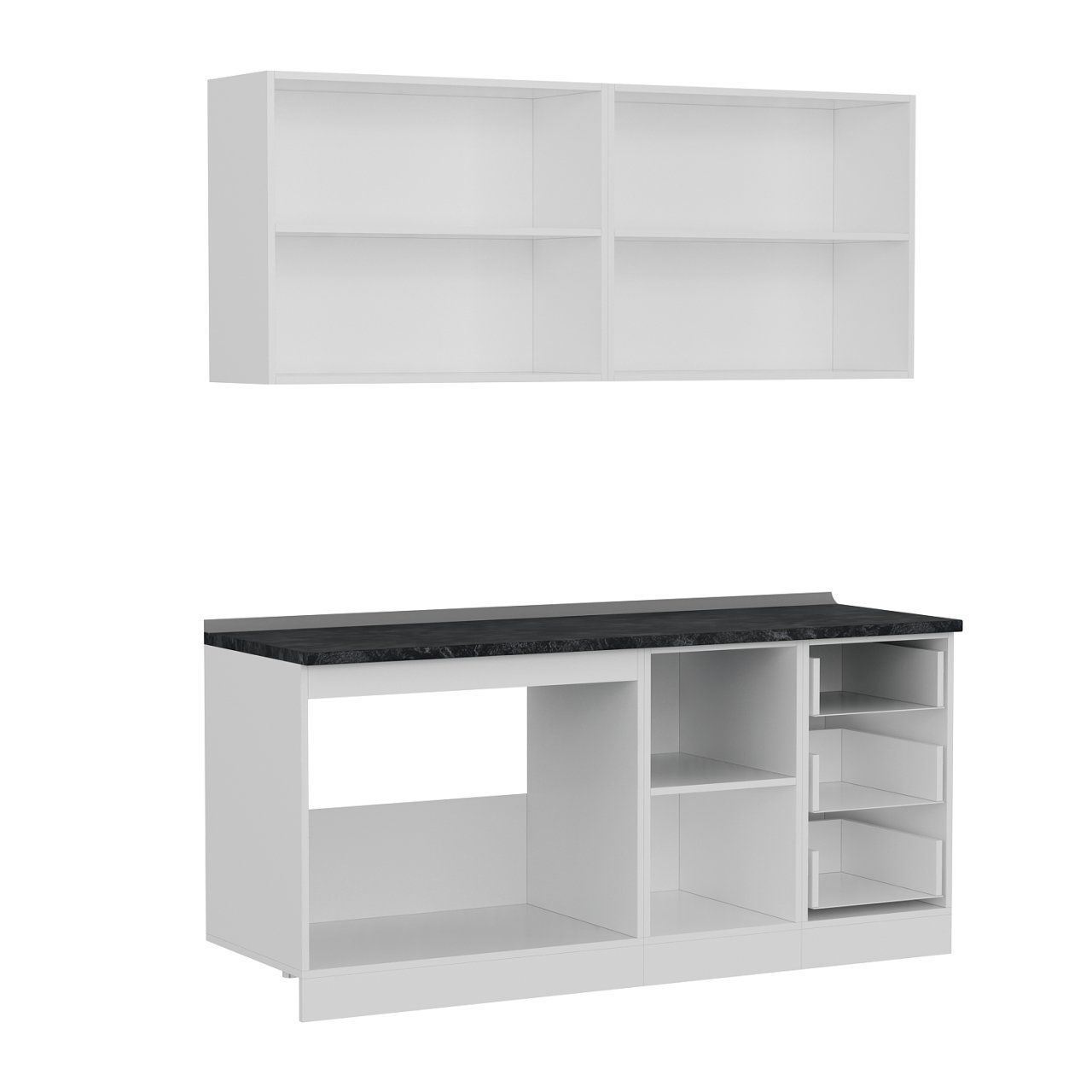 Minar 180 Cm Mutfak Dolabı Beyaz Antrasit 180-A2