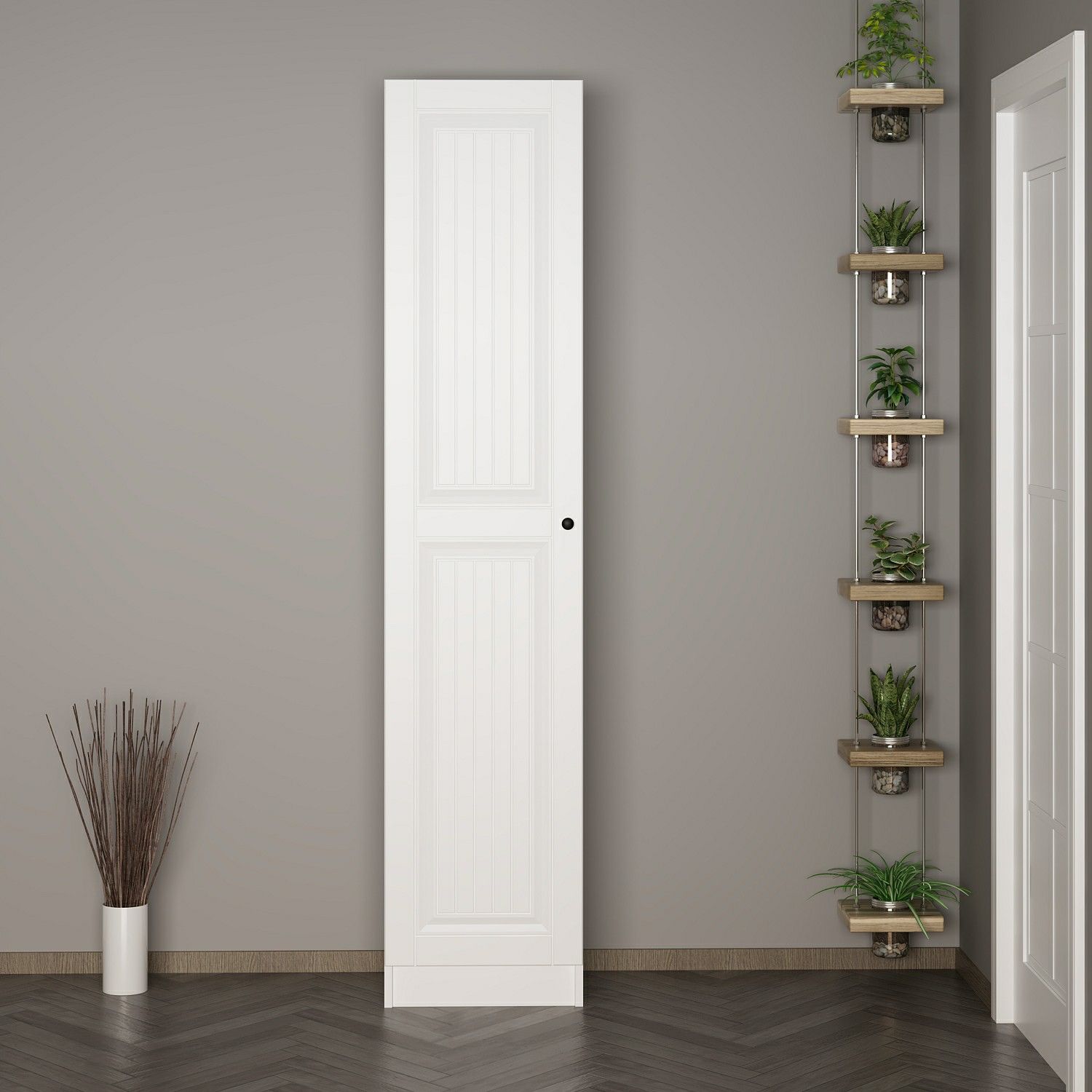 Minar Kale 210 Cm 1 Kapaklı 1B Raf Portmanto Byz Mbr İlkbahar Byz