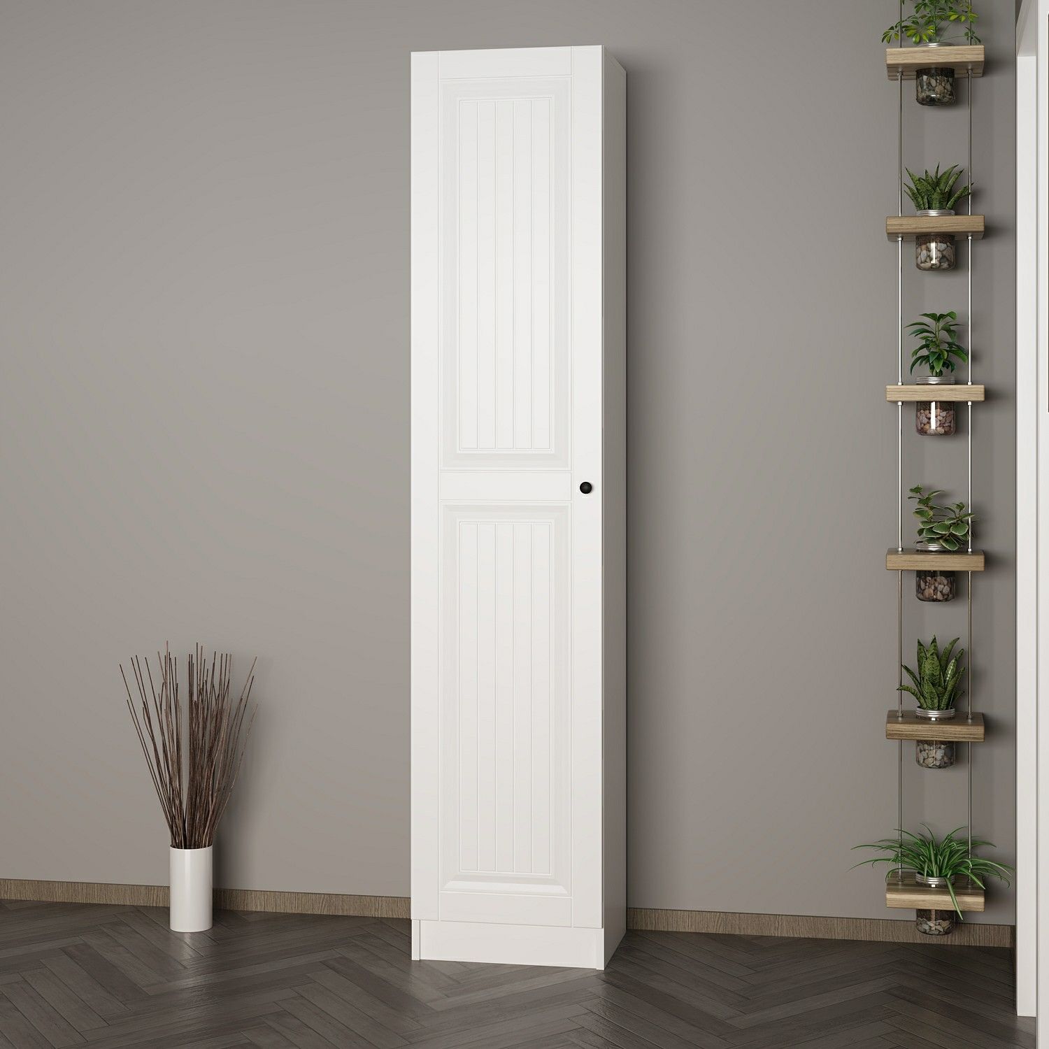 Minar Kale 210 Cm 1 Kapaklı 1B Raf Portmanto Byz Mbr İlkbahar Byz