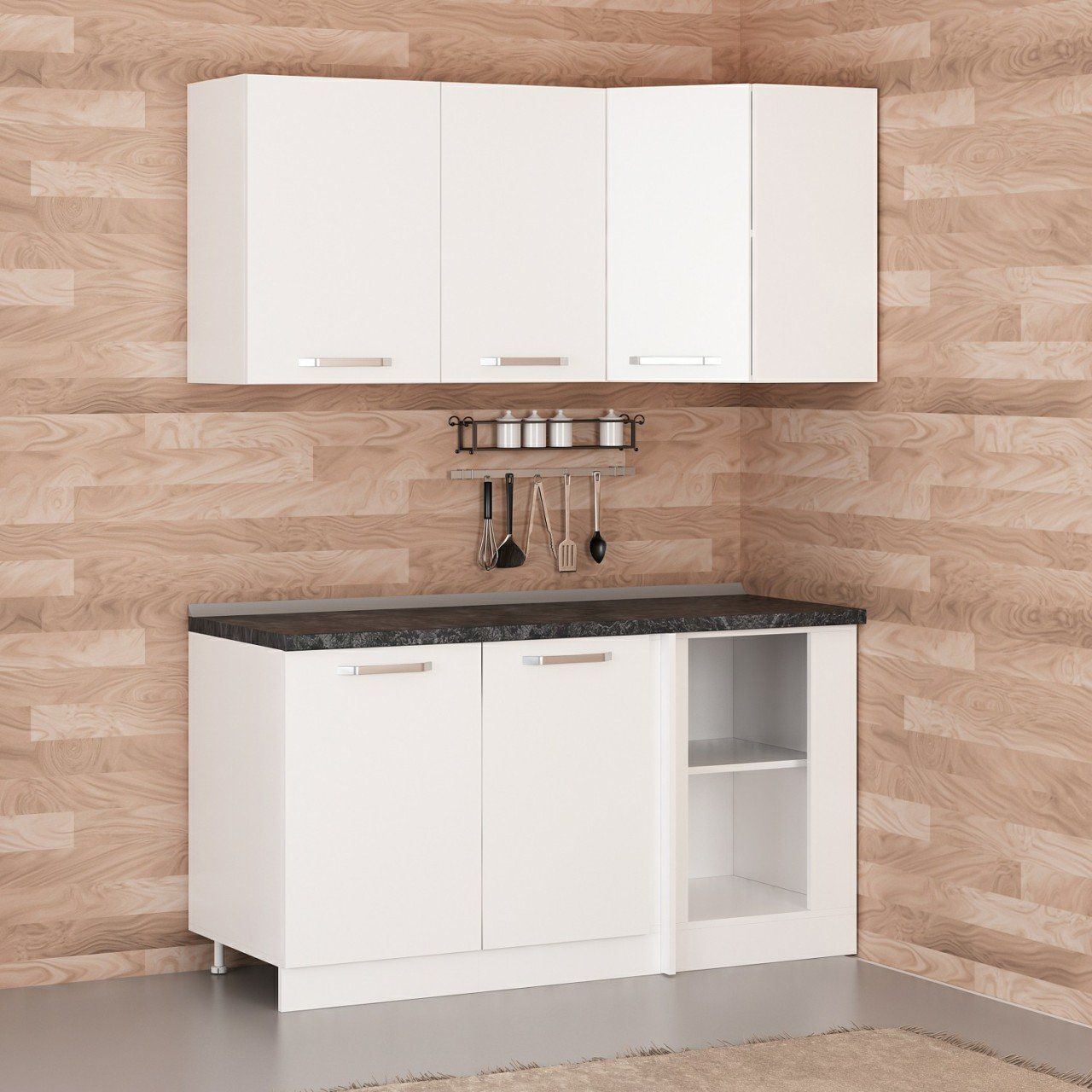 Minar 155Cm Köşe Mutfak Dolabı - Beyaz K155-B1