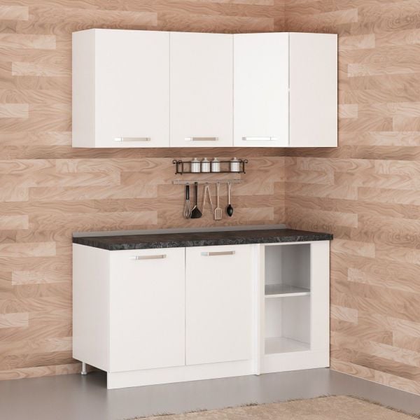 Minar 155Cm Köşe Mutfak Dolabı - Beyaz K155-B1