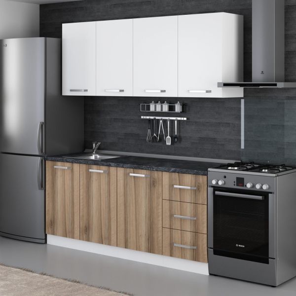 Minar 185 Cm Mutfak Dolabı Beyaz Dore 185-D1