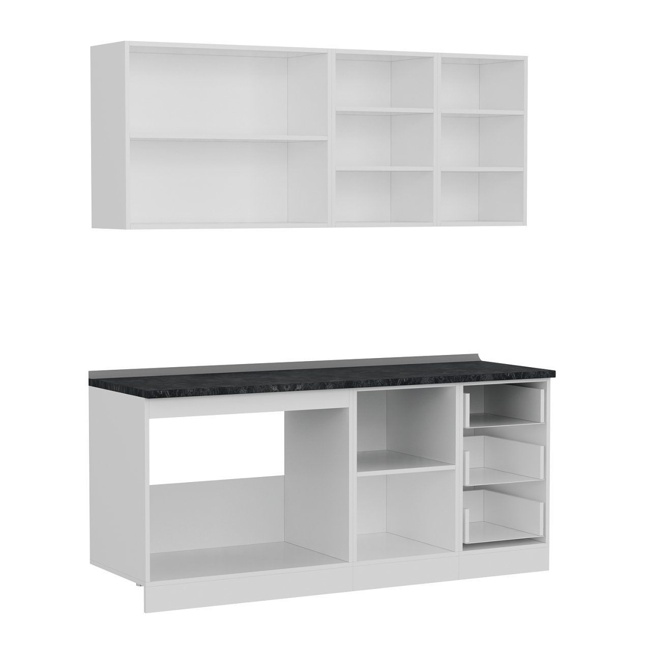 Minar 185 Cm Mutfak Dolabı Beyaz Dore 185-D2