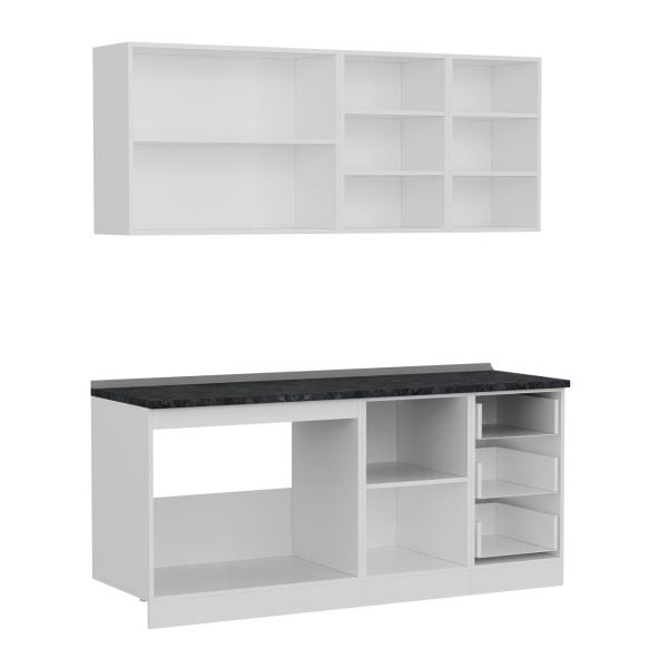 Minar 185 Cm Mutfak Dolabı Beyaz Dore 185-D2