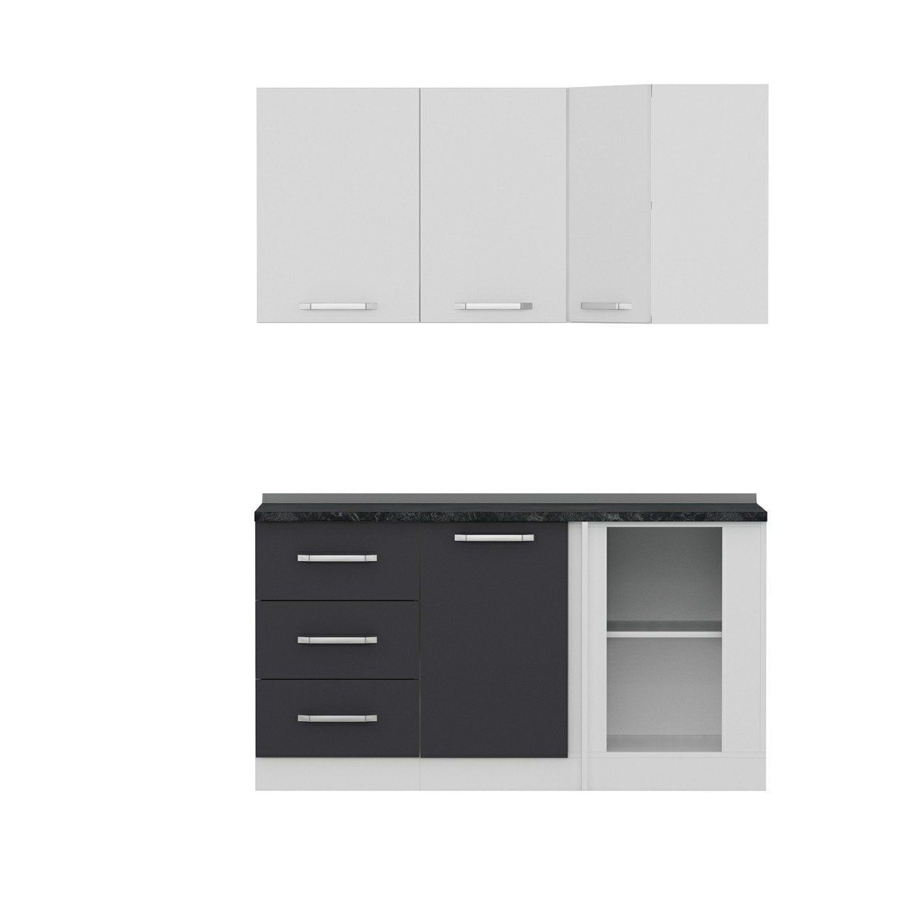 Minar 155Cm Köşe Mutfak Dolabı - Beyaz/Antrasit K155-A2