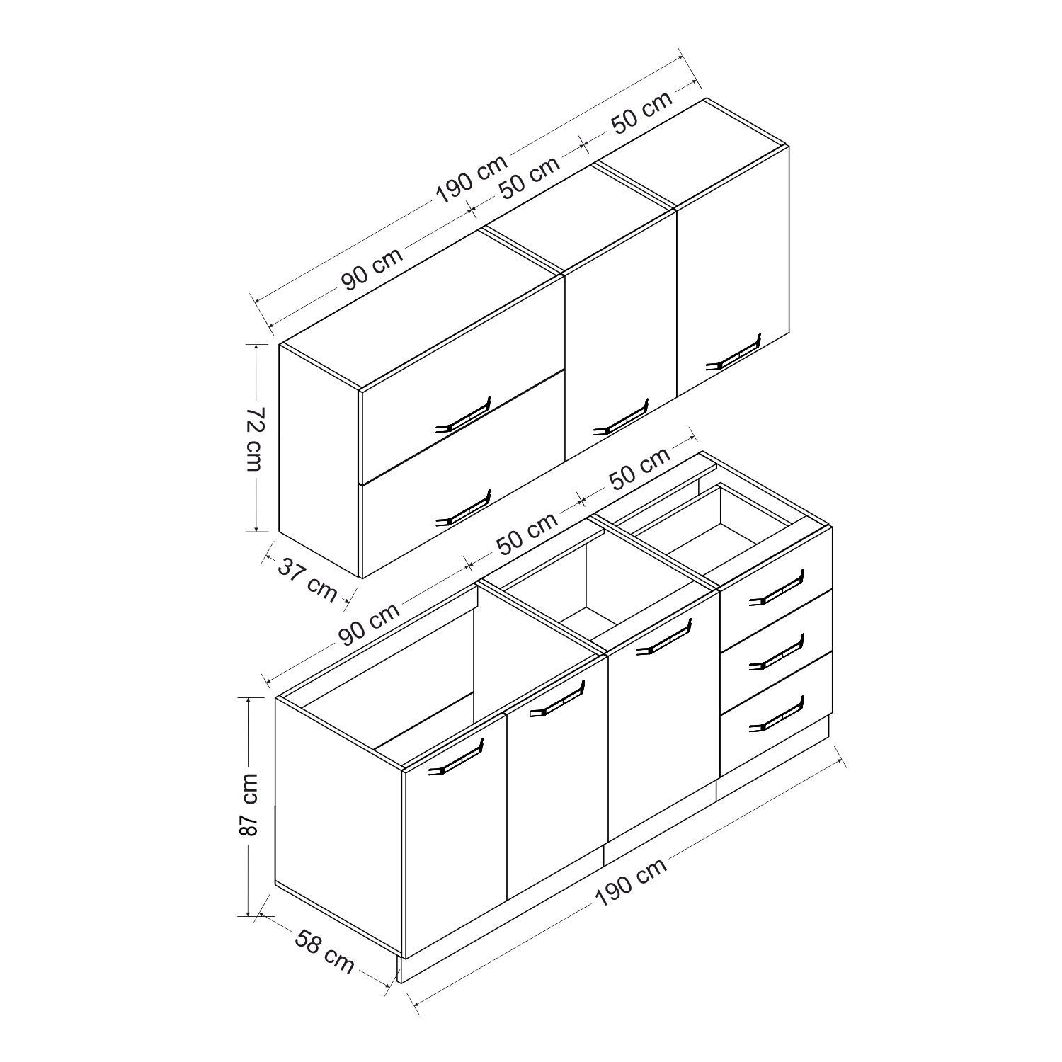 Minar 190 Cm Mutfak Dolabı Beyaz 190-B2